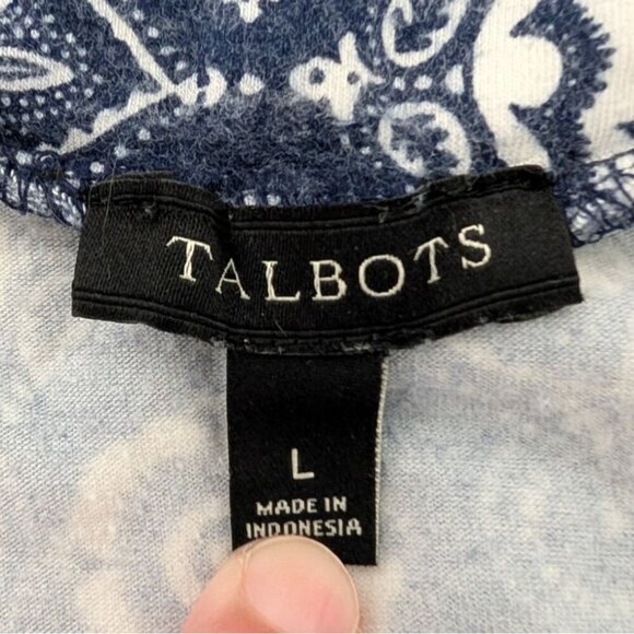 Talbots Bandana Jersey Wrap Maxi Skirt Womens Size Large Blue Floral Pull On - Picture 5 of 10